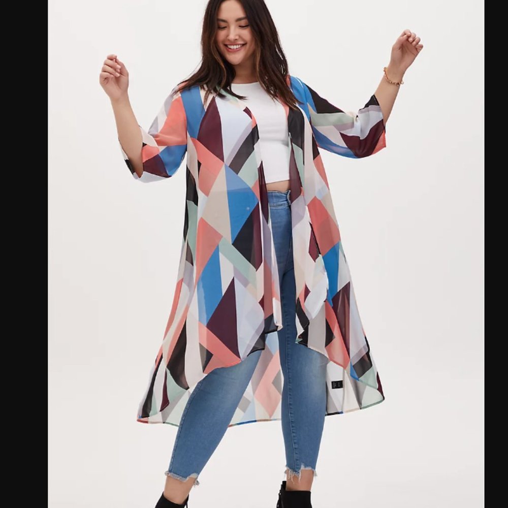 Torrid Chiffon Hi-Lo  Kimono  sz00